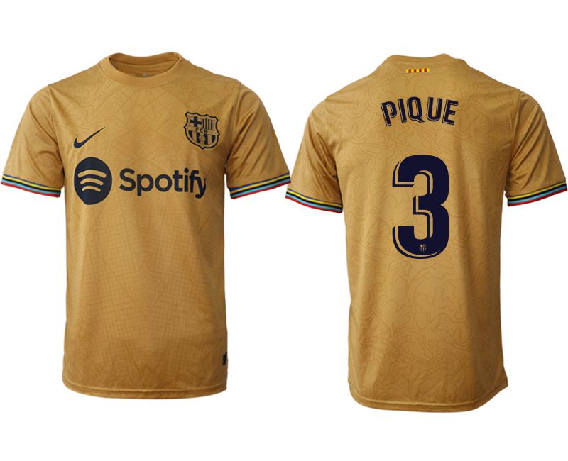 Men 2022-2023 Club Barcelona away aaa version yellow 3 Soccer Jersey